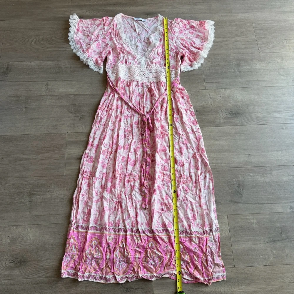 ANANY pink and white floral maxi dress - size large - Picture 2 of 5